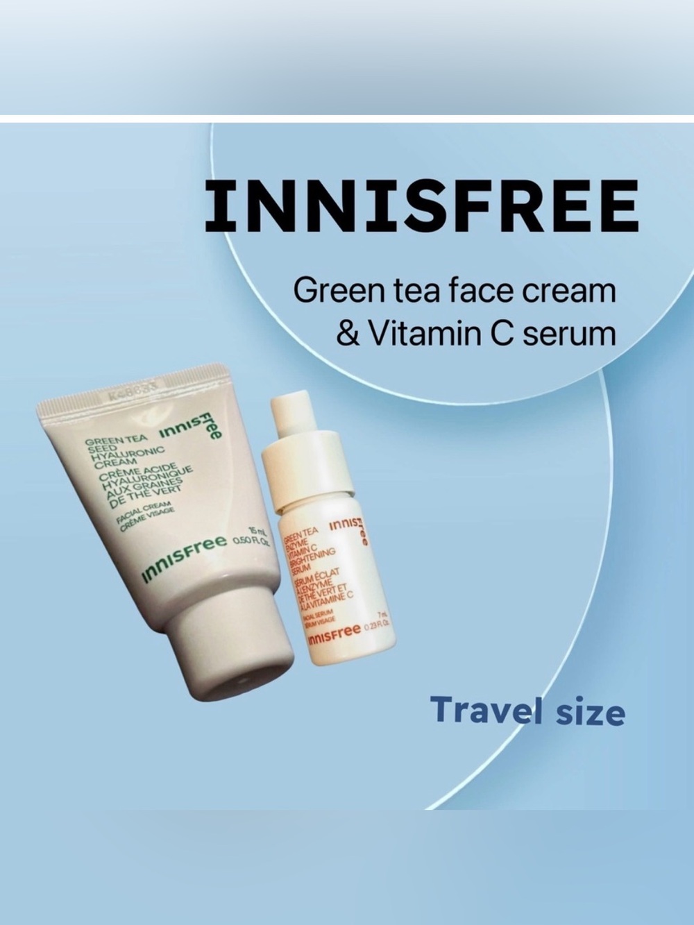 ⬇️🇰🇷🆕NIB INNISFREE |TRAVEL| Moisture & Glow Duo K-Beauty face cream & serum*